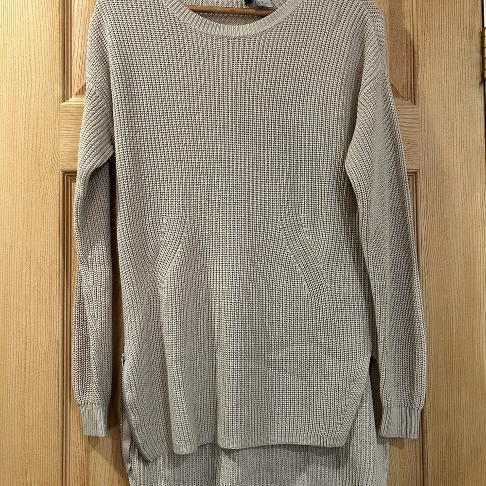 Divided Beige Knit Tunic Sweater